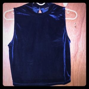 Blue Velvet Crop Top